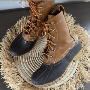 L.L. Bean Women’s Bean Duck Boots 8” Tan Brown BM 6M